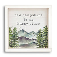Mountains Happy Place Personalized Wall Art