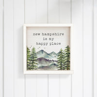 Mountains Happy Place Personalized Wall Art
