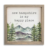 Mountains Happy Place Personalized Wall Art