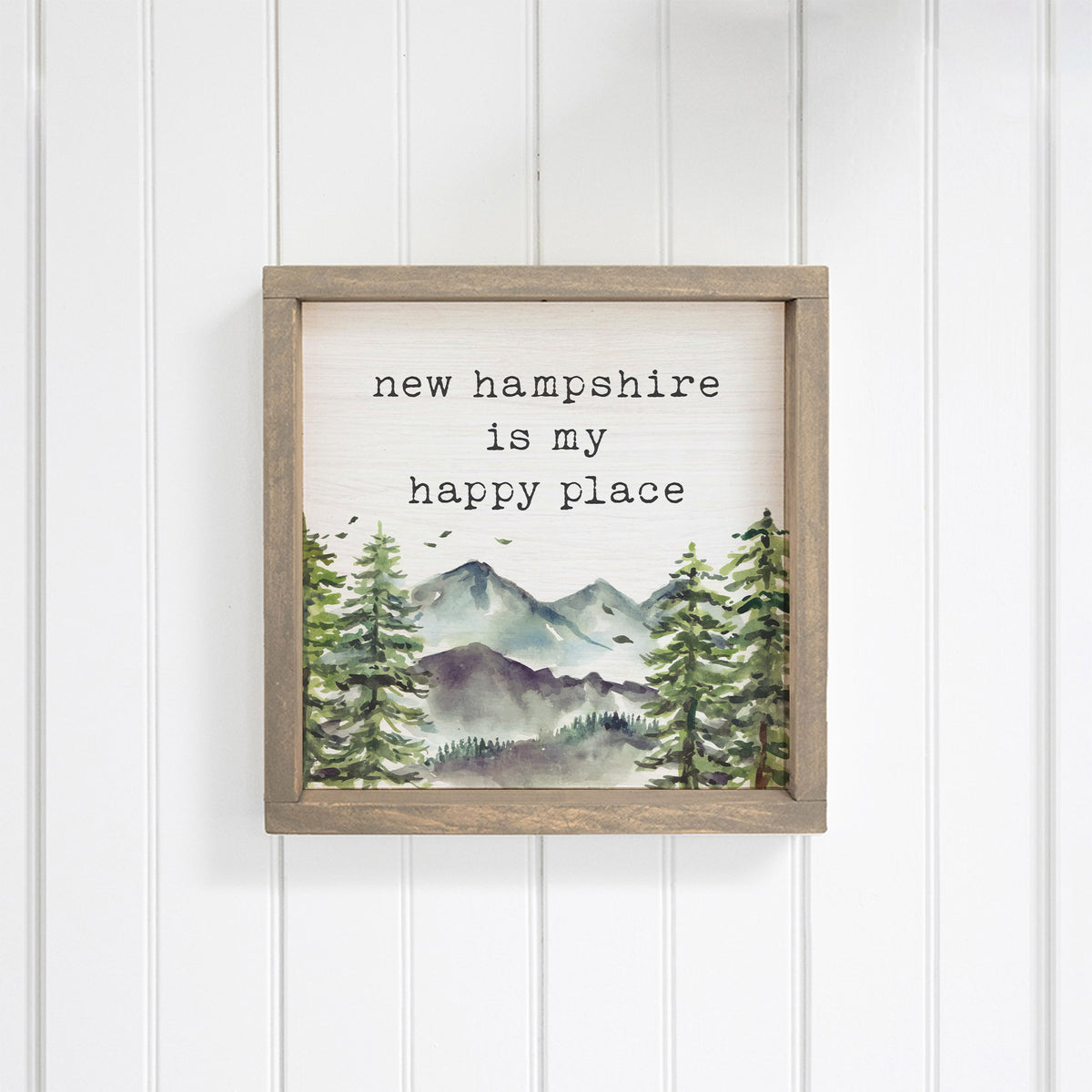 Mountains Happy Place Personalized Wall Art