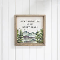 Mountains Happy Place Personalized Wall Art