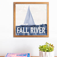 Personalized Indigo Sailboat 12" x 12" Wall Art