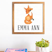 Personalized Fox 12” x 12” Wall Art