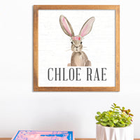 Personalized Floral Bunny 12” x 12” Wall Art