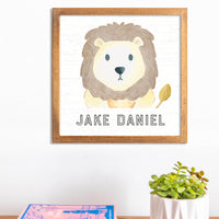 Personalized Lion 12” x 12” Wall Art