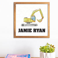 Personalized Digger 12” x 12” Wall Art