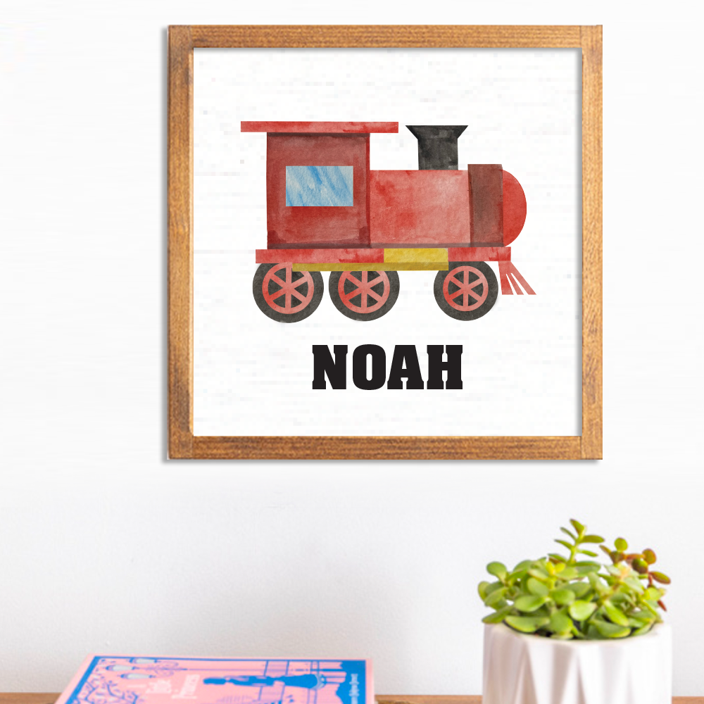 Personalized Train 12” x 12” Wall Art