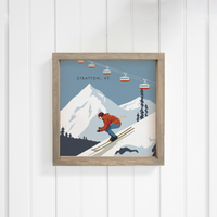 Personalized Bluebird Ski Day Wall Art