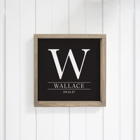 Initial Black Personalized Wall Art