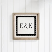 Scalloped Monogram Personalized Wall Art