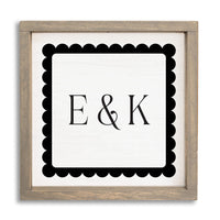 Scalloped Monogram Personalized Wall Art