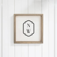 N W Personalized Wall Art 12" x 12"