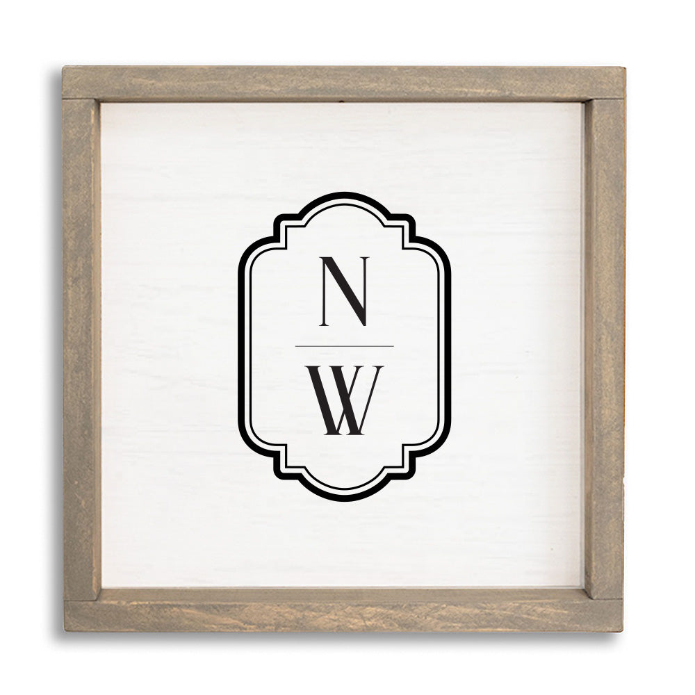 N W Personalized Wall Art 12" x 12"