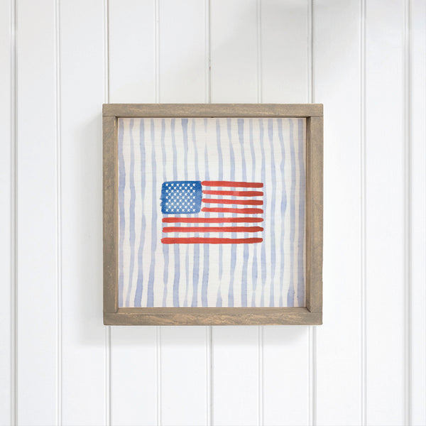 American Flag Watercolor Wall Art