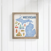 Michigan State Icons Wall Art