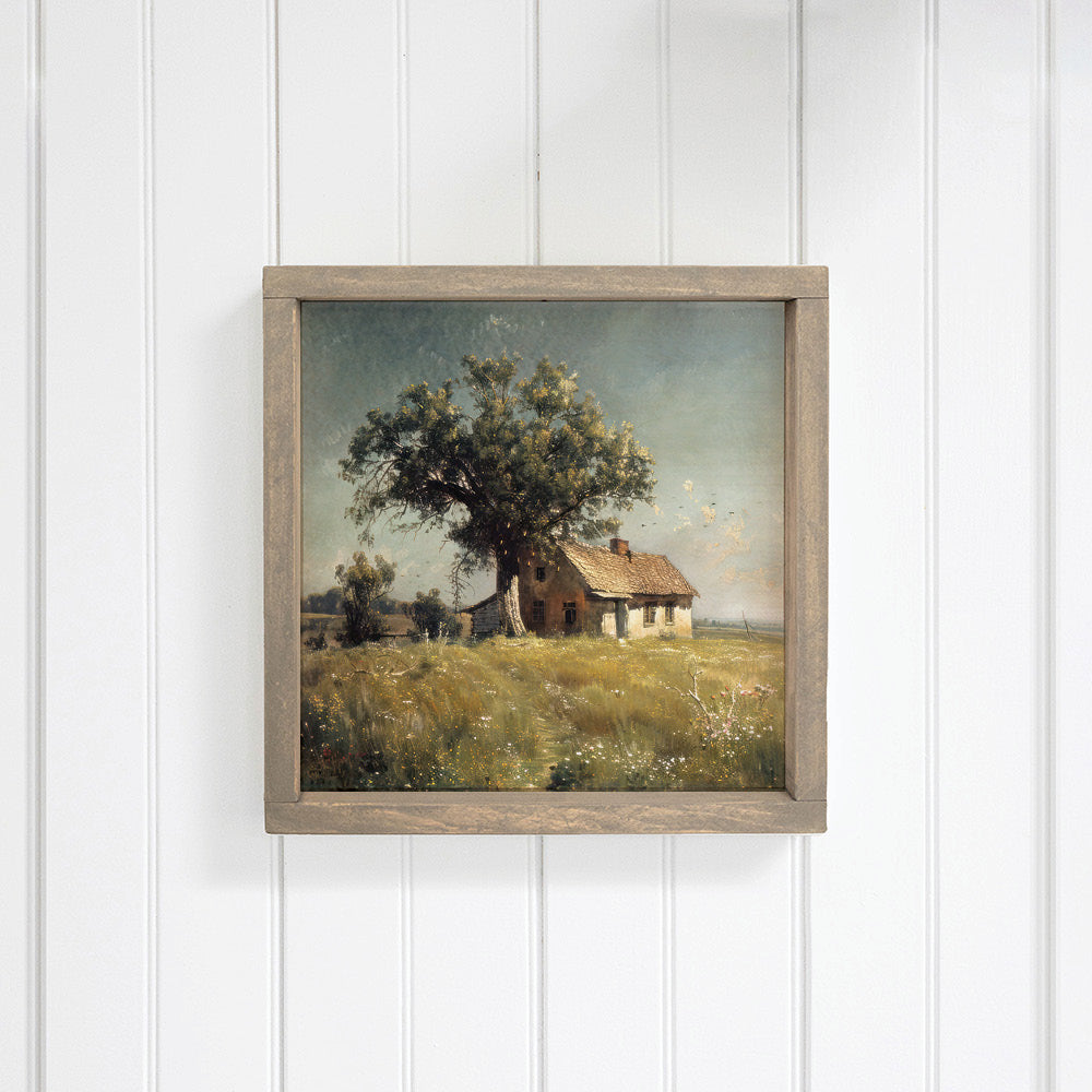 House Landscape Who Enter Here 12" x 12"