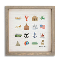 Boston Massachusetts State Icons Wall Art