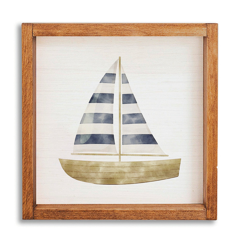 Watercolor Sailboat 12" x 12" Wall Art