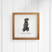 Merry Woofmas Black Lab Wall Art