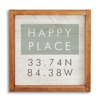 Happy Place Coordinates Personalized Wall Art