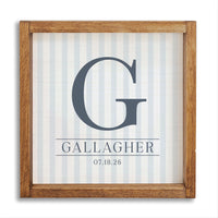 Initial Striped Personalized Wall Art