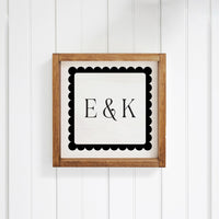Scalloped Monogram Personalized Wall Art