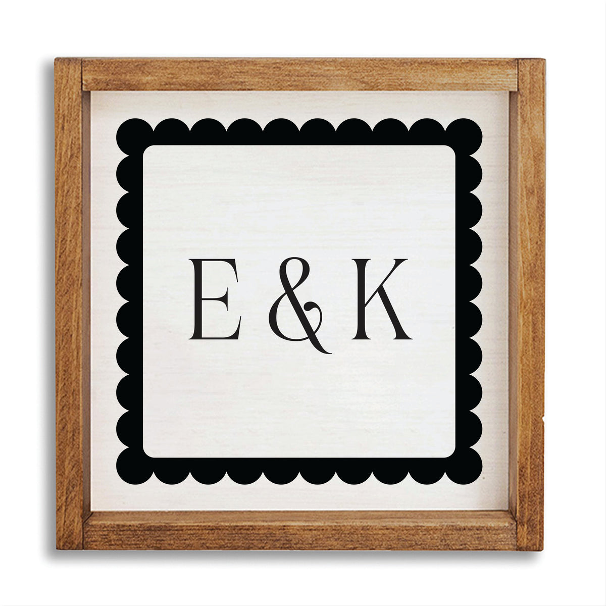 Scalloped Monogram Personalized Wall Art