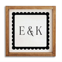 Scalloped Monogram Personalized Wall Art