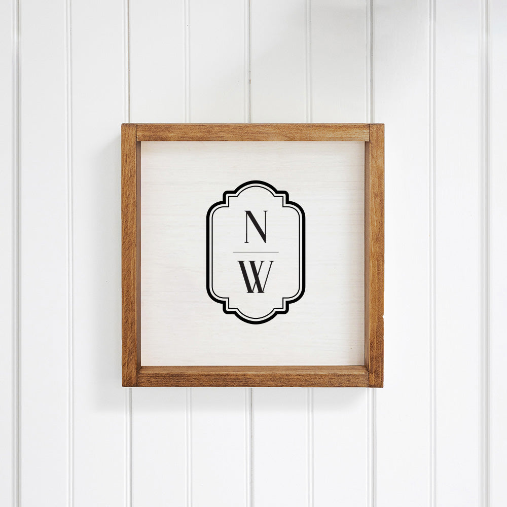 N W Personalized Wall Art 12" x 12"