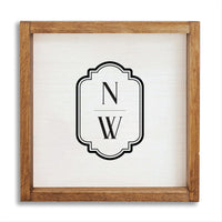 N W Personalized Wall Art 12" x 12"