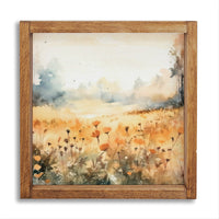 Watercolor Flower Field Wall Art 12" x 12"