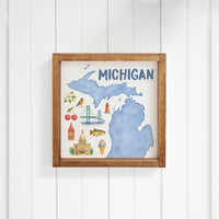 Michigan State Icons Wall Art