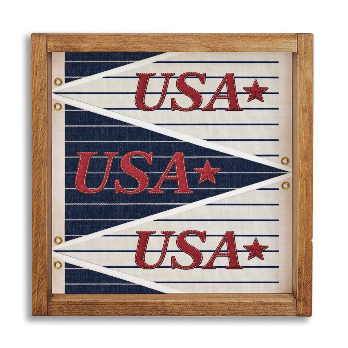 USA Navy Striped Star Banner Wall Art