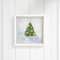 Coastal Christmas Evergreen Tree Wall Art