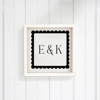 Scalloped Monogram Personalized Wall Art