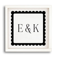 Scalloped Monogram Personalized Wall Art