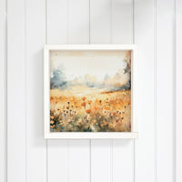 Watercolor Flower Field Wall Art 12" x 12"