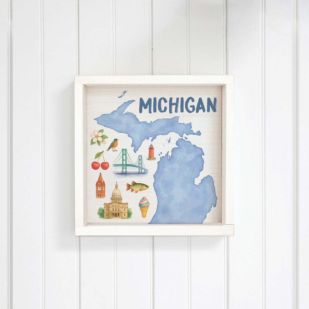 Michigan State Icons Wall Art