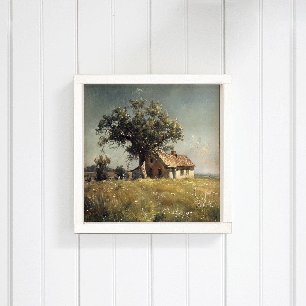 House Landscape Who Enter Here 12" x 12"