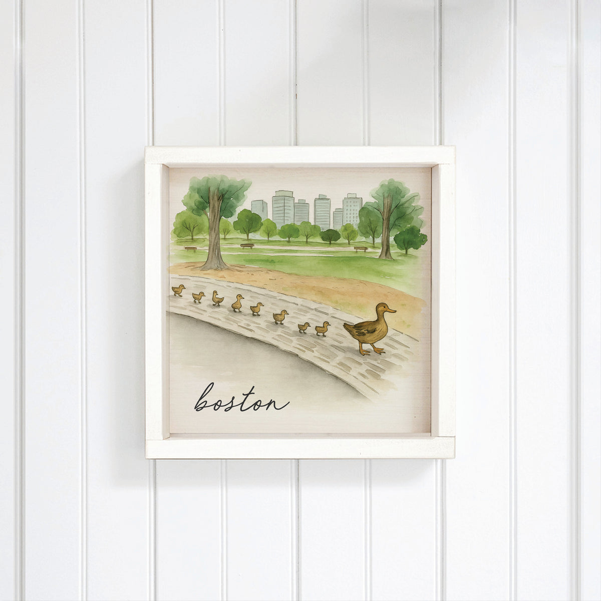 Boston Watercolor Ducklings Wall Art