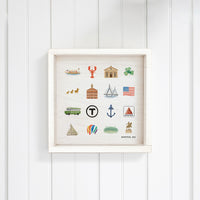 Boston Massachusetts State Icons Wall Art