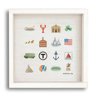 Boston Massachusetts State Icons Wall Art