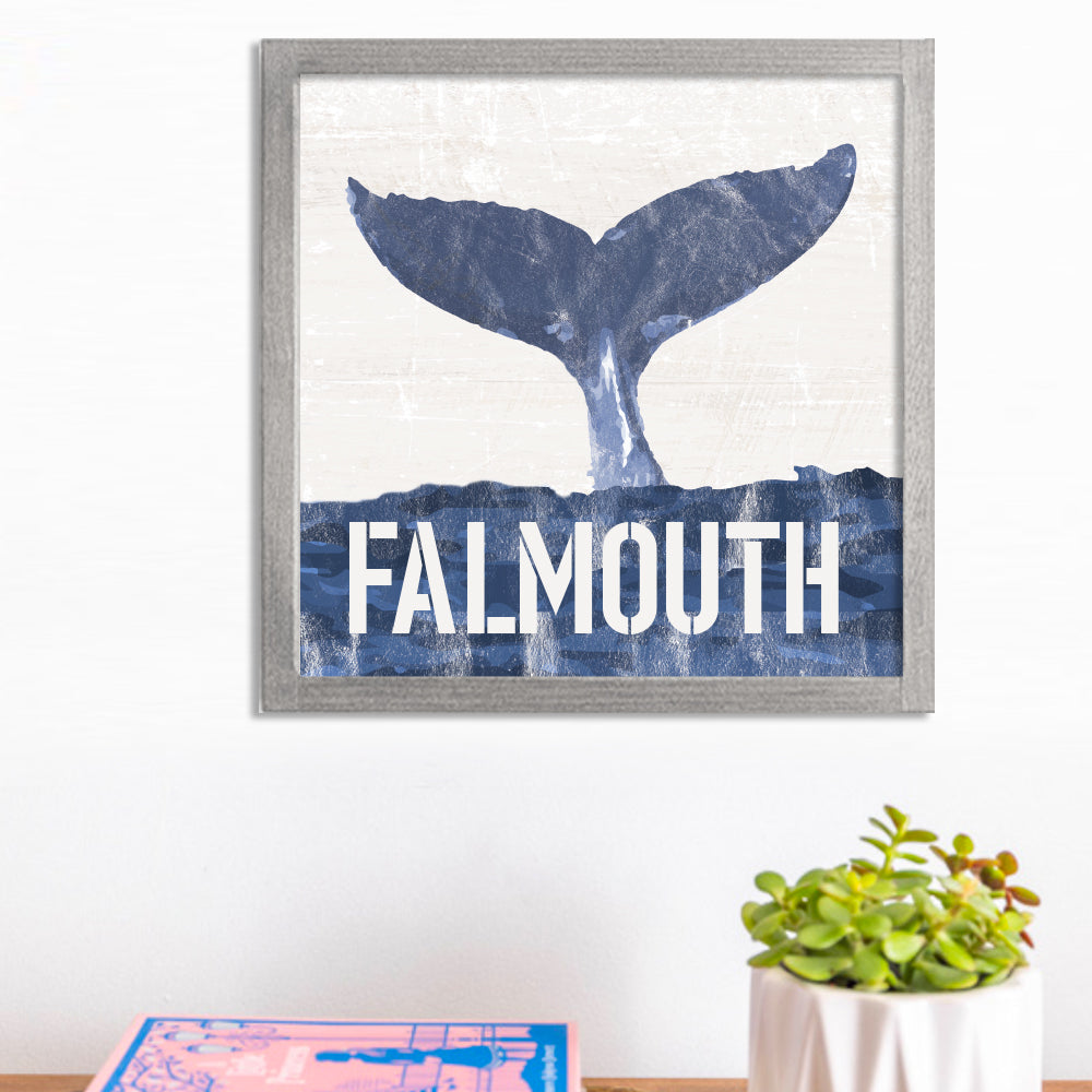 Personalized Indigo Whale Tail 12" x 12" Wall Art