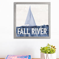 Personalized Indigo Sailboat 12" x 12" Wall Art