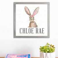 Personalized Floral Bunny 12” x 12” Wall Art