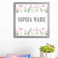 Personalized Floral 12” x 12” Wall Art