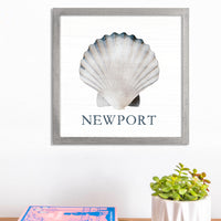 Personalized Watercolor Shell 12" x 12" Framed Wall Art