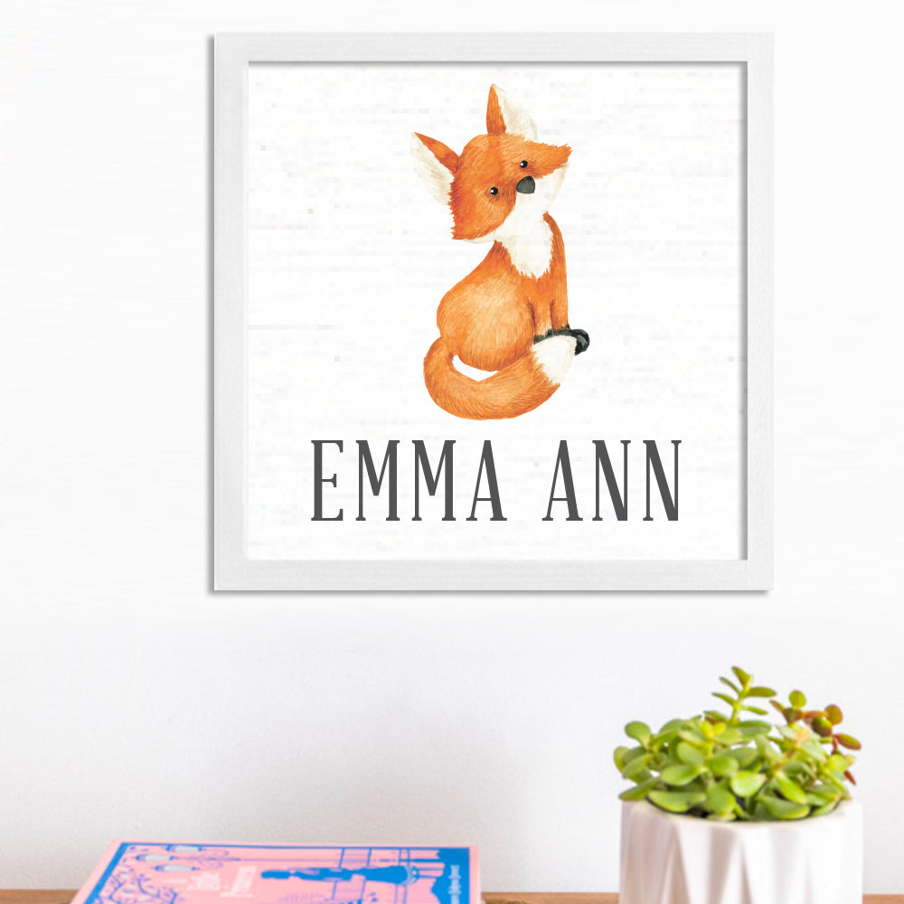 Personalized Fox 12” x 12” Wall Art