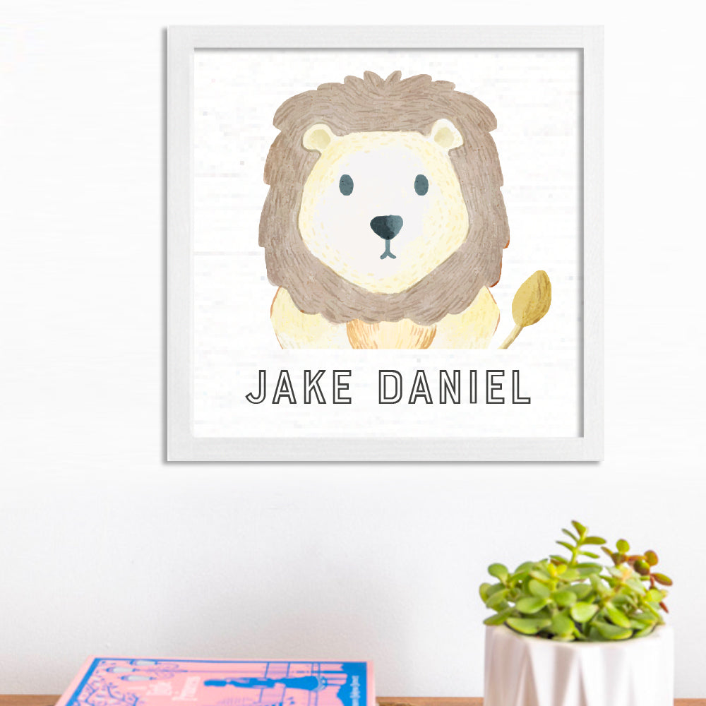 Personalized Lion 12” x 12” Wall Art