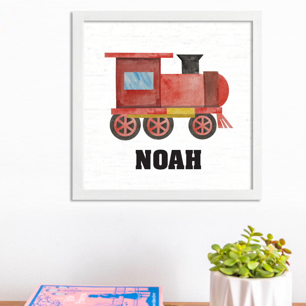 Personalized Train 12” x 12” Wall Art